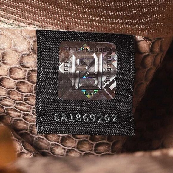 Fendi Beige Satin and Snakeskin Mini Peekaboo Satchel Bag - 8BN227 - Picture 10 of 12